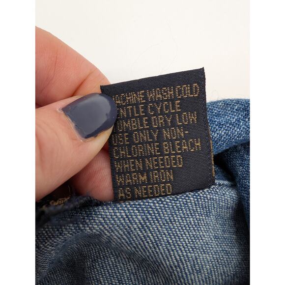 Vintage Life Style Cat Chambray Button Down USA Embroidered Women's PP - Picture 5 of 8